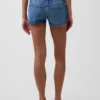 Pantalones cortos de mezclilla de talle bajo con cordón de 3"