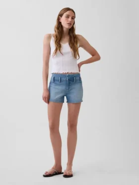 Pantalones cortos de mezclilla de talle bajo de 3"