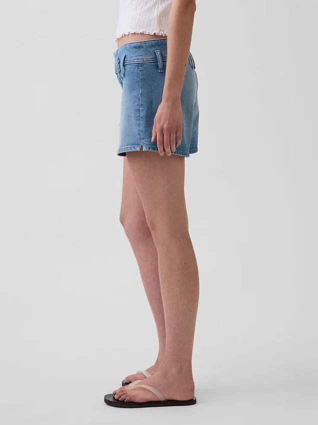 Pantalones cortos de mezclilla de talle bajo de 3"