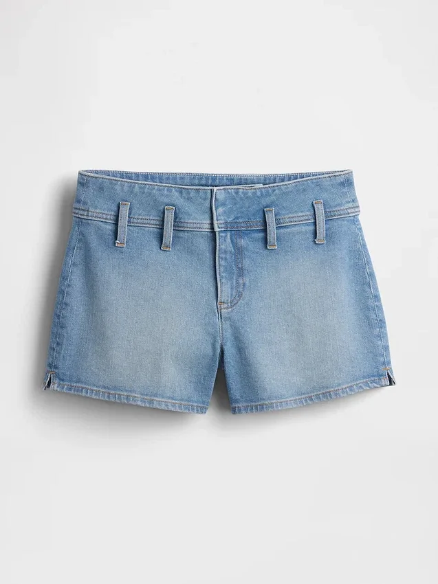 Pantalones cortos de mezclilla de talle bajo de 3"