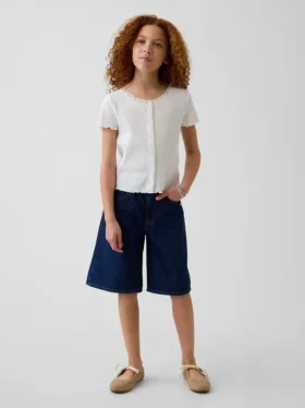 Pantalones cortos de mezclilla de talle bajo para niños