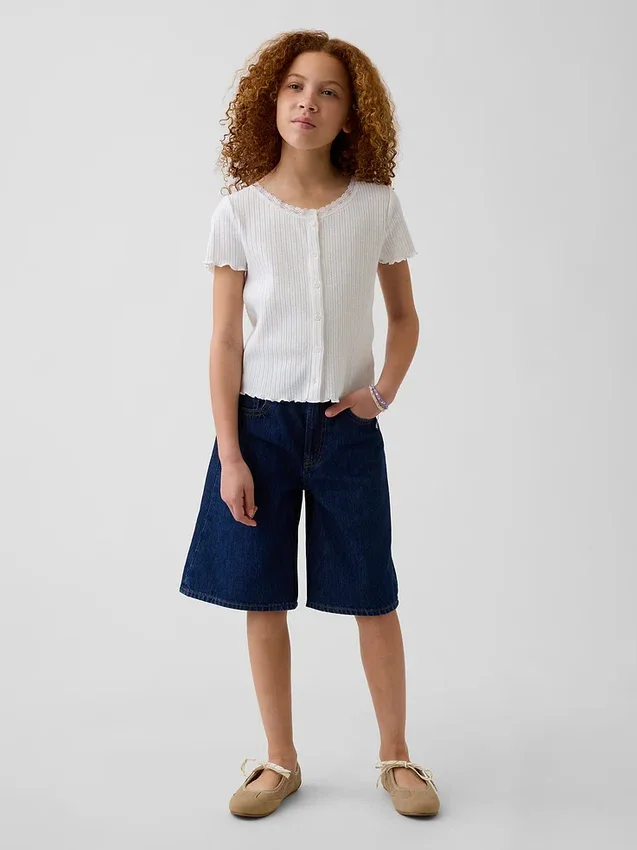 Pantalones cortos de mezclilla de talle bajo para niños