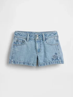 Pantalones cortos de mezclilla de talle bajo para niños