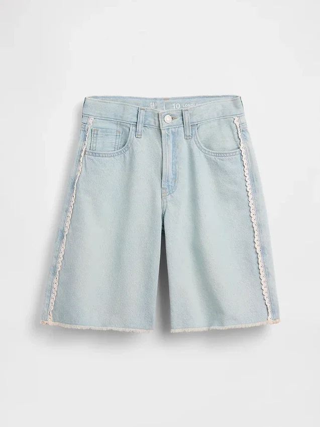 Pantalones cortos de mezclilla de talle bajo para niños