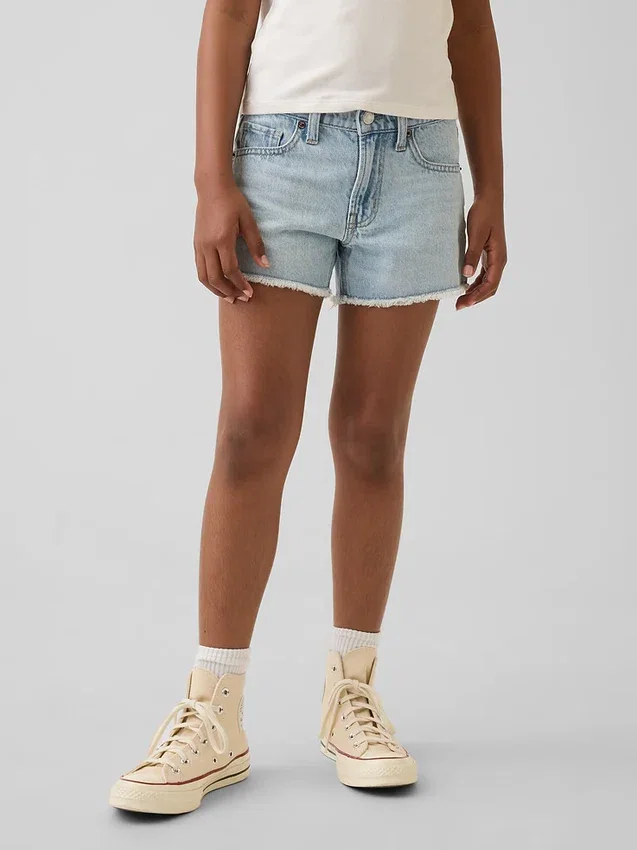 Pantalones cortos de mezclilla de talle bajo para niños
