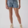 Pantalones cortos de mezclilla de talle bajo para niños