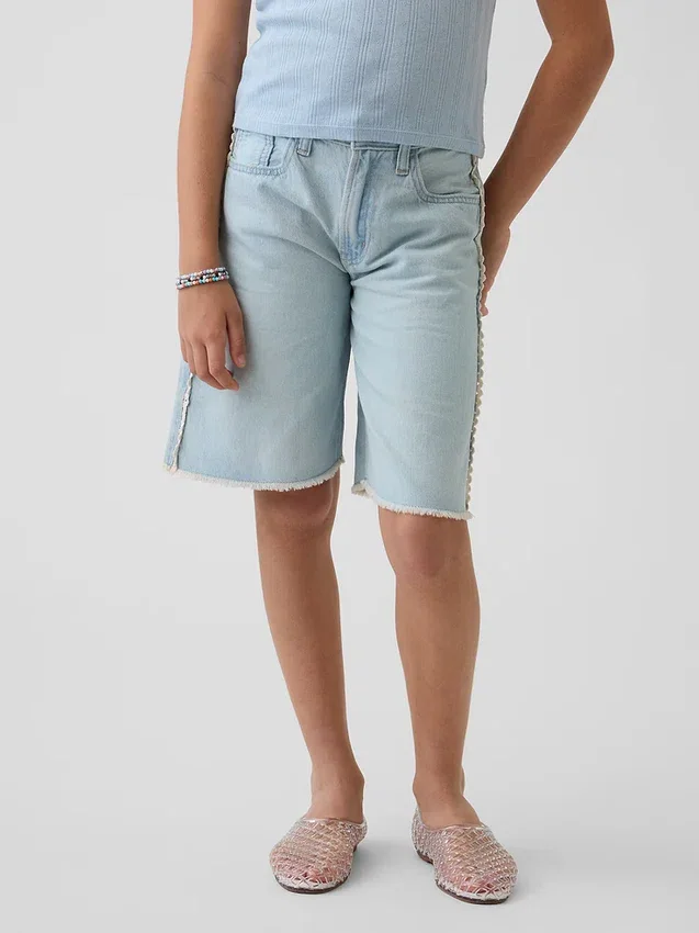 Pantalones cortos de mezclilla de talle bajo para niños