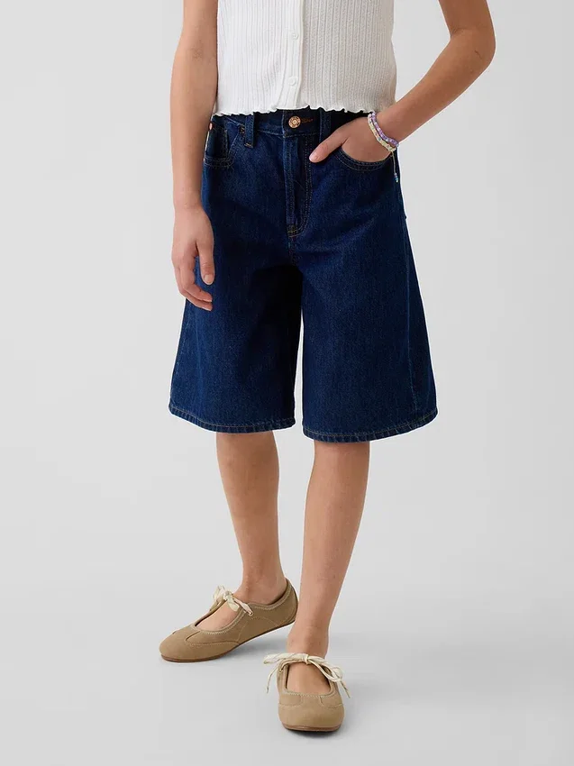 Pantalones cortos de mezclilla de talle bajo para niños