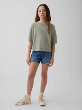 Pantalones cortos de mezclilla de talle bajo y corte ultrasuave para niños