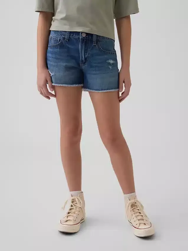 Pantalones cortos de mezclilla de talle bajo y corte ultrasuave para niños