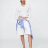 Pantalones cortos de mezclilla de talle medio y corte largo de 11"
