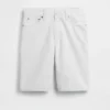 Pantalones cortos de mezclilla de talle medio y corte largo de 11"