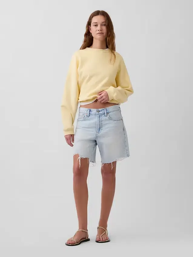 Pantalones cortos de mezclilla holgados de talle medio