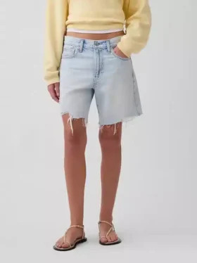 Pantalones cortos de mezclilla holgados de talle medio