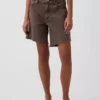 Pantalones cortos de mezclilla holgados de talle medio de 8"