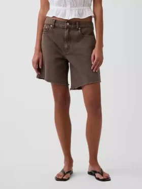 Pantalones cortos de mezclilla holgados de talle medio de 8″