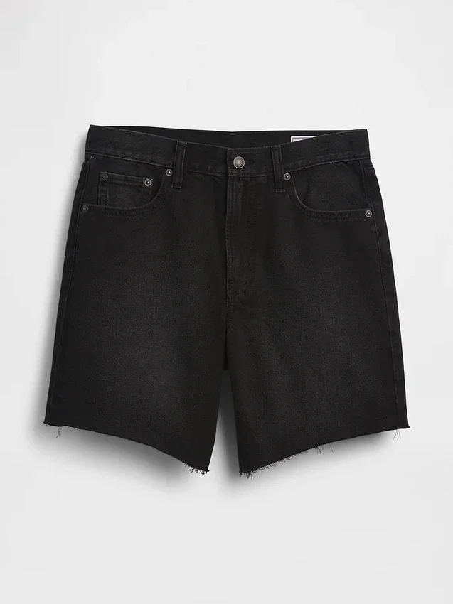 Pantalones cortos de mezclilla holgados de talle medio de 8"