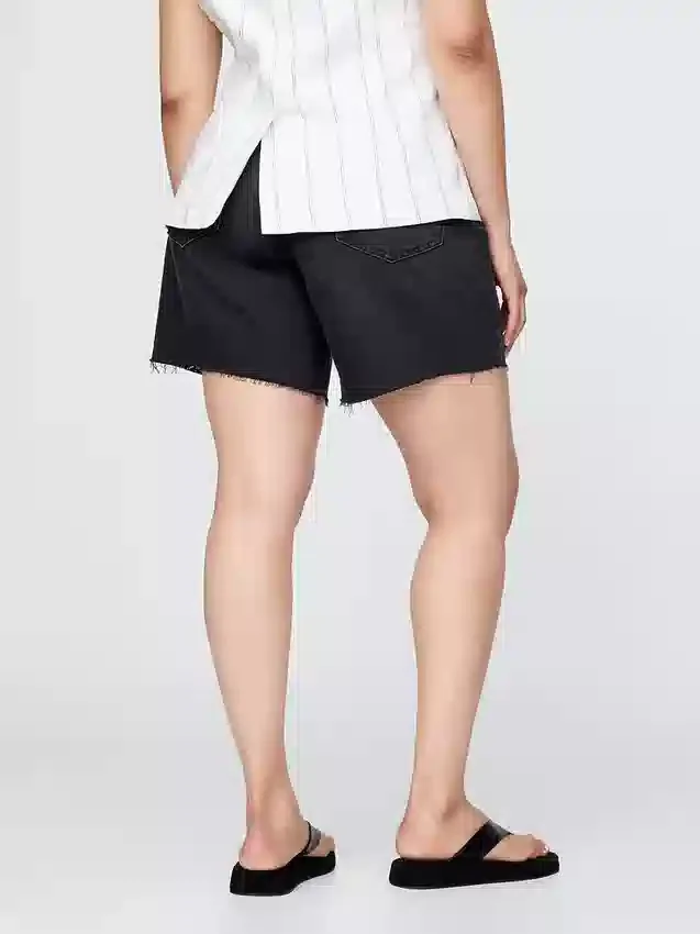 Pantalones cortos de mezclilla holgados estilo años 90, de talle medio, de 8"