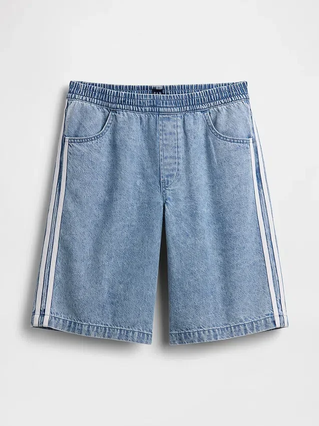Pantalones cortos de mezclilla largos «Easy Stripe» ultrasuaves de talle medio, de 11"