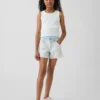 Pantalones cortos de mezclilla para niños de talle bajo con bordado de limones