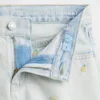Pantalones cortos de mezclilla para niños de talle bajo con bordado de limones