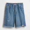 Pantalones cortos de mezclilla para niños de talle bajo, ultrasuaves y de corte largo