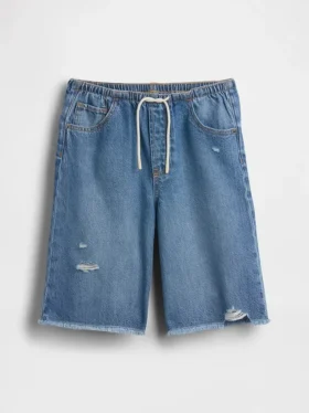 Pantalones cortos de mezclilla para niños de talle bajo, ultrasuaves y de corte largo