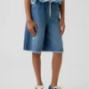 Pantalones cortos de mezclilla para niños de talle bajo, ultrasuaves y de corte largo