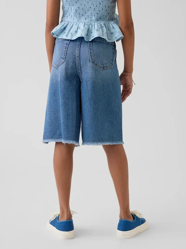 Pantalones cortos de mezclilla para niños de talle bajo, ultrasuaves y de corte largo