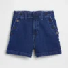 Pantalones cortos de mezclilla rectos, holgados y estilo marinero, de talle alto de 3.5"