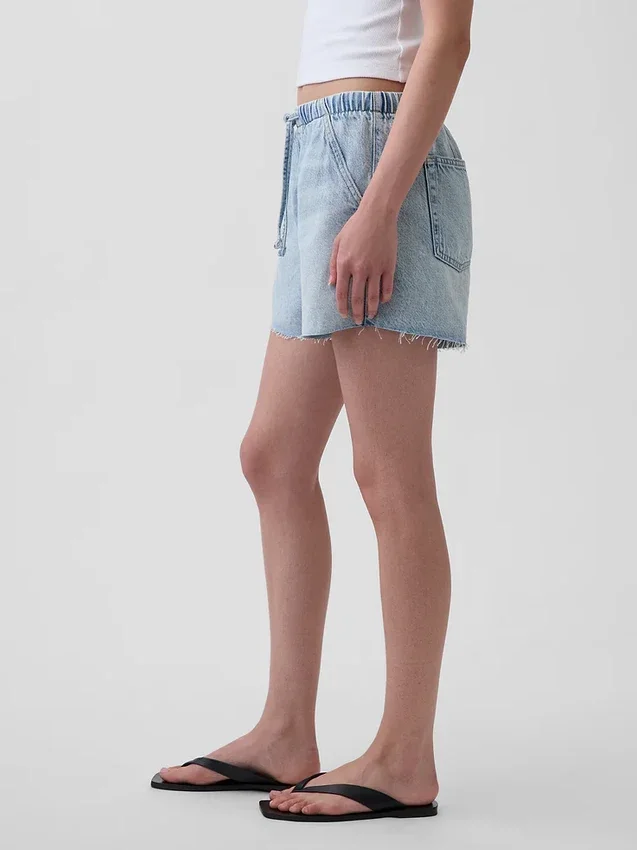 Pantalones cortos de mezclilla ultrasuaves de corte holgado y talle bajo, de 3.5”