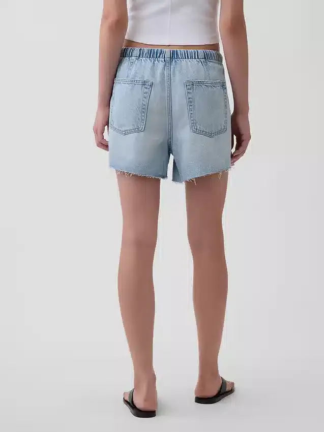 Pantalones cortos de mezclilla ultrasuaves de corte holgado y talle bajo, de 3.5”