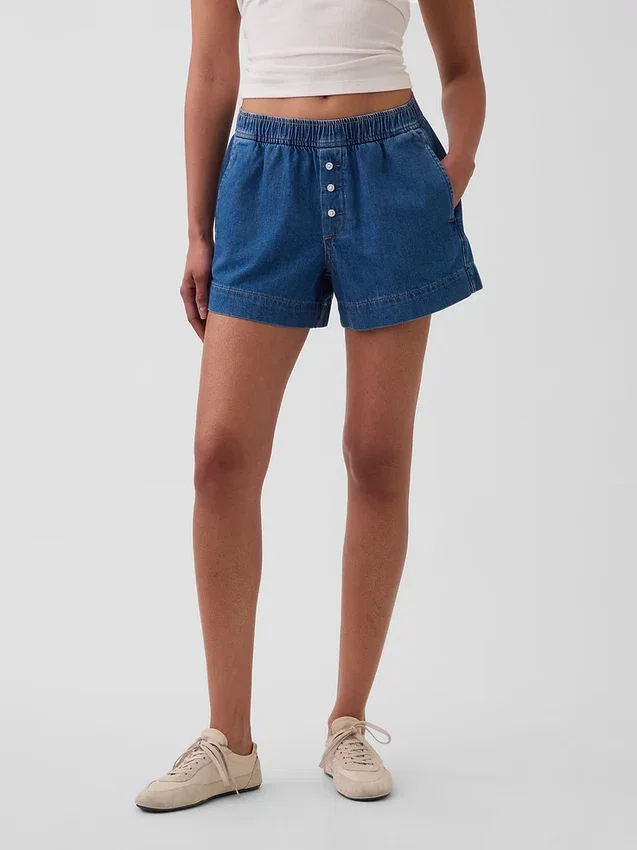 Pantalones cortos de mezclilla ultrasuaves de talle medio
