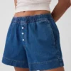 Pantalones cortos de mezclilla ultrasuaves de talle medio