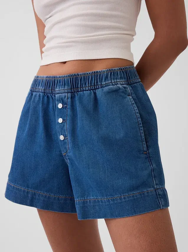 Pantalones cortos de mezclilla ultrasuaves de talle medio