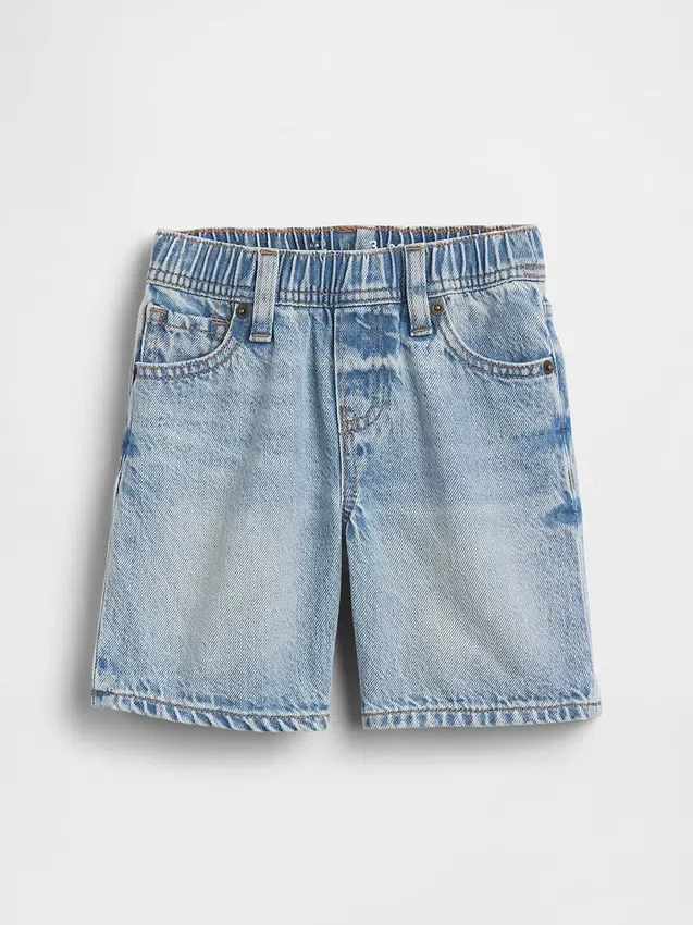 Pantalones cortos de mezclilla ultrasuaves sin cordón para bebés y niños pequeños