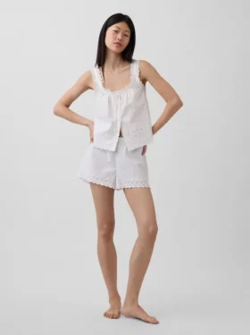 Pantalones cortos de pijama bordados