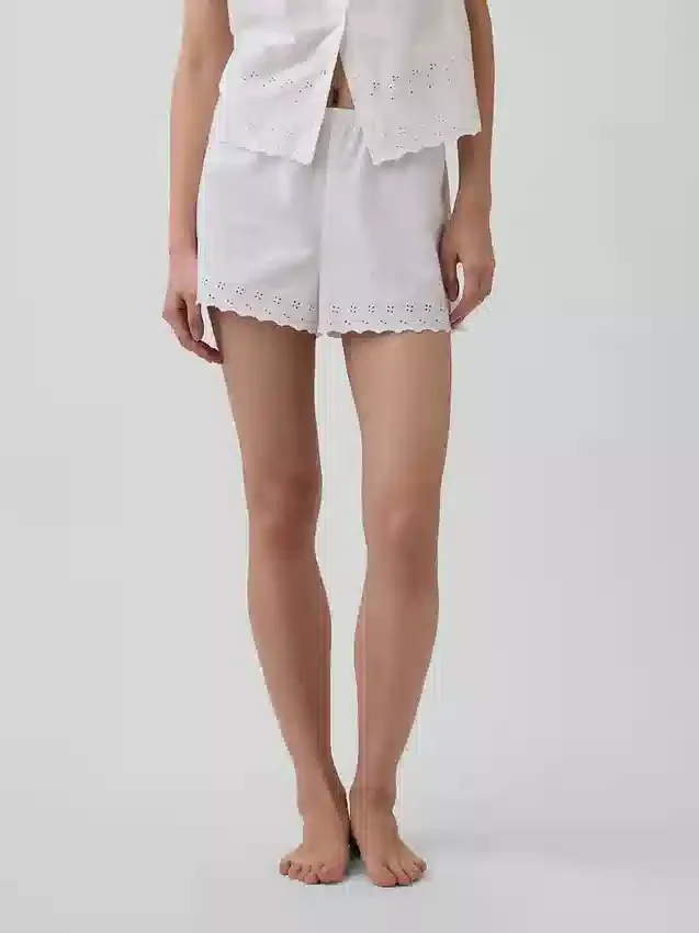 Pantalones cortos de pijama bordados