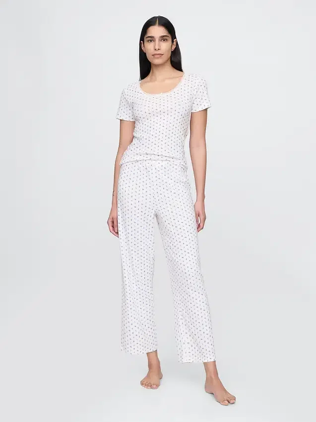 Pantalones cortos de pijama con diseño de punto calado