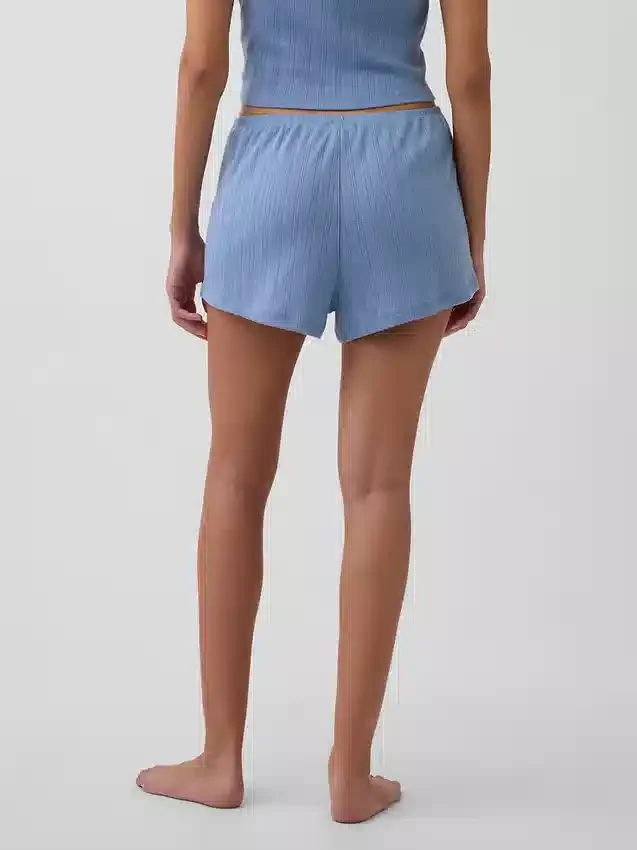 Pantalones cortos de pijama con diseño de punto calado