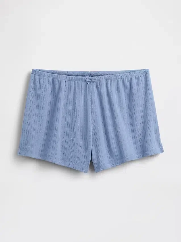 Pantalones cortos de pijama con diseño de punto calado