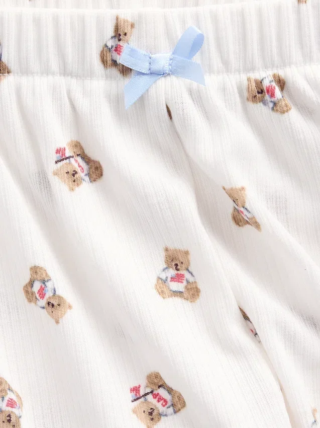 Pantalones cortos de pijama de canalé reciclado para niños