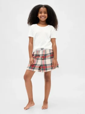 Pantalones cortos de pijama de franela reciclada para niños