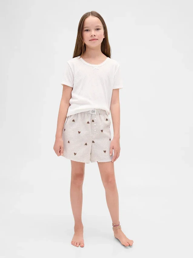 Pantalones cortos de pijama de franela reciclada para niños