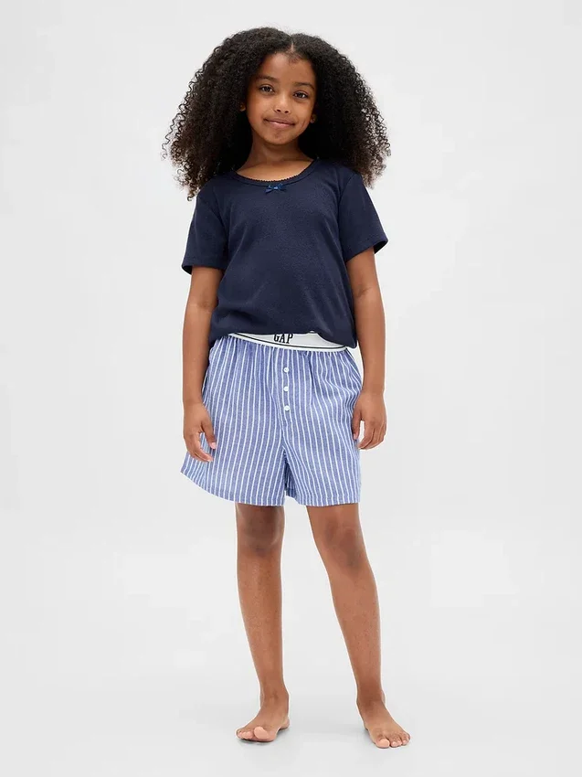 Pantalones cortos de pijama de franela reciclada para niños