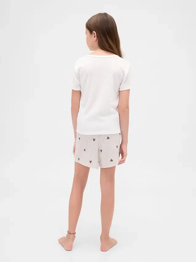 Pantalones cortos de pijama de franela reciclada para niños