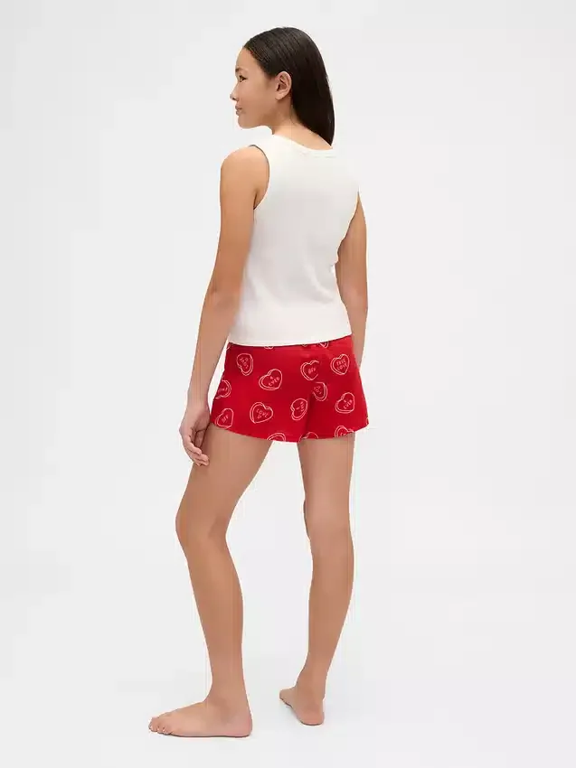 Pantalones cortos de pijama de franela reciclada para niños