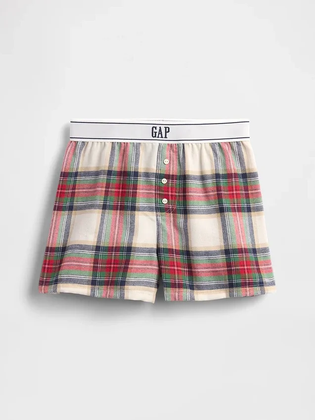 Pantalones cortos de pijama de franela reciclada para niños