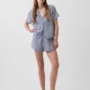 Pantalones cortos de pijama de gasa arrugada
