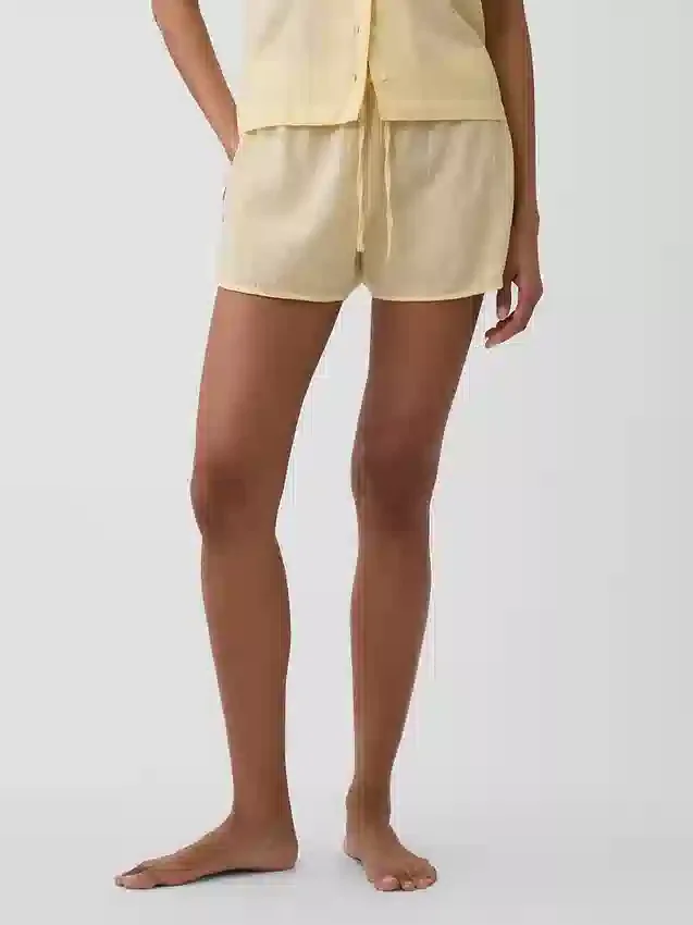 Pantalones cortos de pijama de gasa arrugada